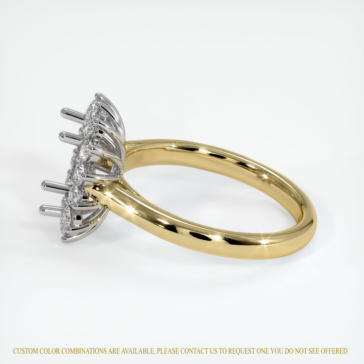14K White & Yellow Antique Style Ring Setting