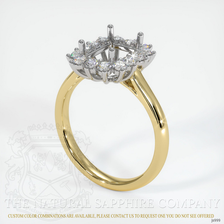 18K White & Yellow Antique Style Ring Setting