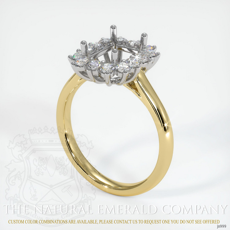 18K White & Yellow Antique Style Ring Setting