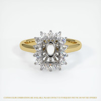 18K White & Yellow Antique Style Ring Setting Image