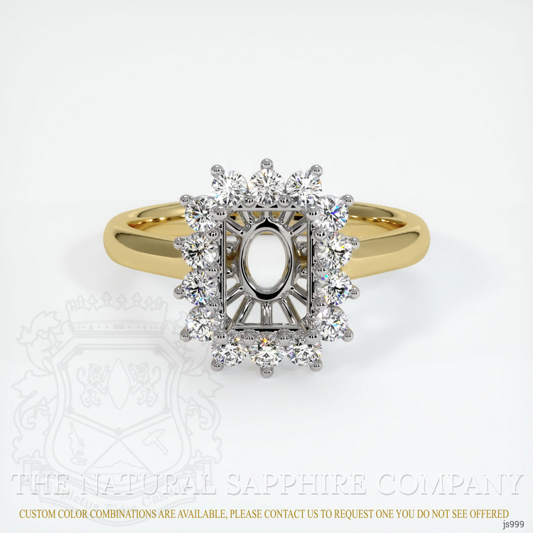 18K White & Yellow Antique Style Ring Setting
