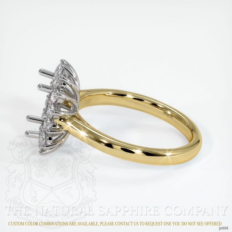 18K White & Yellow Antique Style Ring Setting