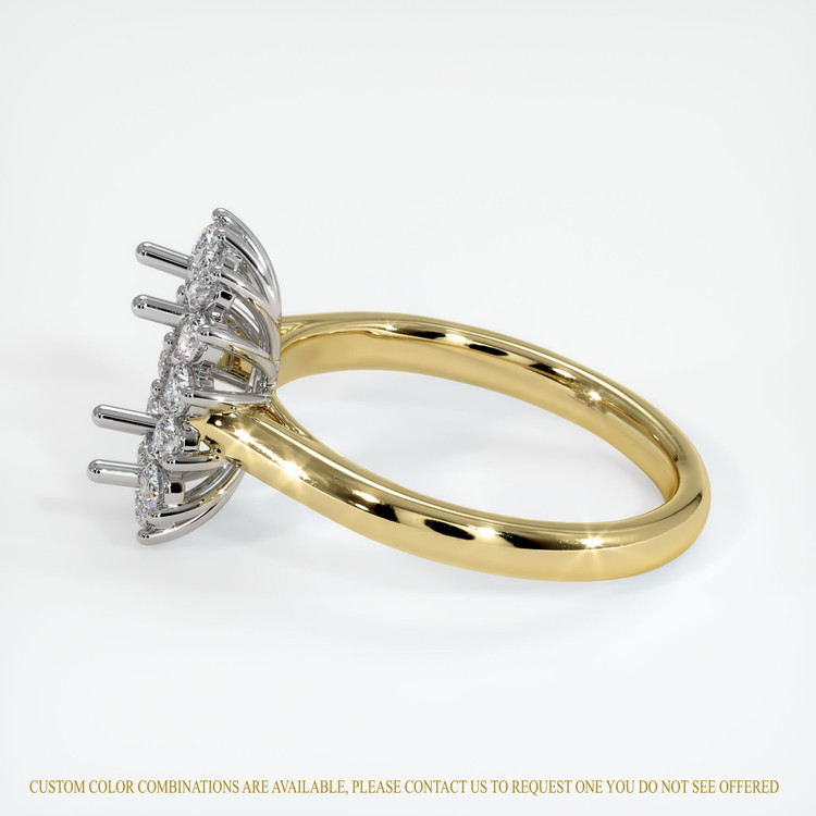 18K White & Yellow Antique Style Ring Setting