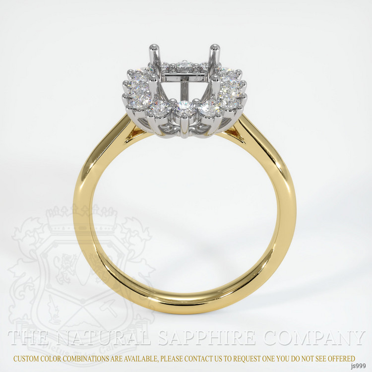 18K White & Yellow Antique Style Ring Setting