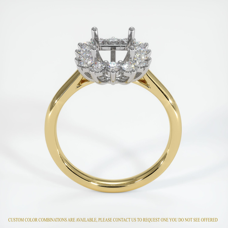 18K White & Yellow Antique Style Ring Setting