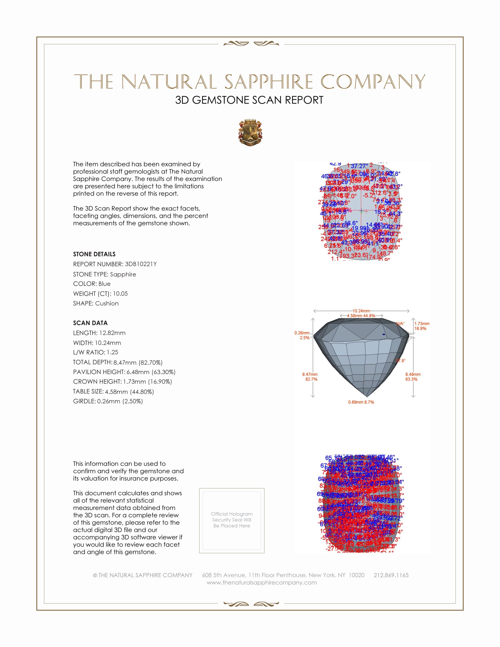 10.05 Ct. Blue Sapphire from Ceylon (Sri Lanka)