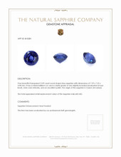 2.09 Ct. Sapphire from Ceylon (Sri Lanka) Appraisal