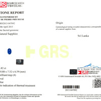 4.82 Ct. Blue Sapphire from Ceylon (Sri Lanka) Scan Report