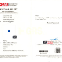 3.69 Ct. Blue Sapphire from Burma (Myanmar) Scan Report