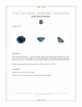 1.72 Ct. Greenish Blue Sapphire from Montana Appraisal