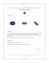 0.96 Ct. Blue Sapphire from Ceylon (Sri Lanka) Appraisal