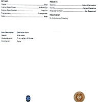 0.96 Ct. Blue Sapphire from Ceylon (Sri Lanka) Scan Report