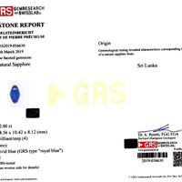 12.00 Ct. Sapphire from Ceylon (Sri Lanka) Scan Report