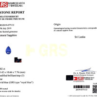 9.82 Ct. Blue Sapphire from Ceylon (Sri Lanka) Scan Report