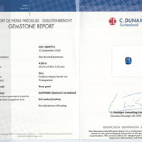 4.58 Ct. Sapphire from Ceylon (Sri Lanka) Scan Report