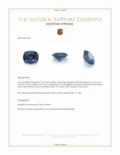 1.07 Ct. Blue Sapphire from Montana Appraisal