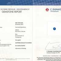 3.52 Ct. Blue Sapphire from Ceylon (Sri Lanka) Scan Report