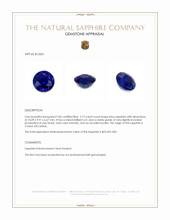 5.19 Ct. Blue Sapphire from Ceylon (Sri Lanka) Appraisal
