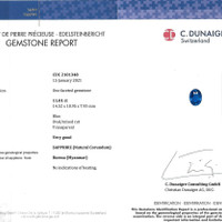 11.01 Ct. Blue Sapphire from Burma (Myanmar) Scan Report