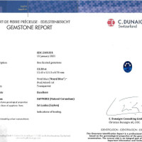 13.50 Ct. Blue Sapphire from Ceylon (Sri Lanka) Scan Report