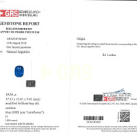 19.38 Ct. Blue Sapphire from Ceylon (Sri Lanka) Scan Report