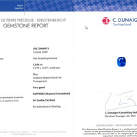 13.01 Ct. Blue Sapphire from Ceylon (Sri Lanka) Scan Report