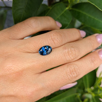 3.05 Ct. Greenish Blue Sapphire from Madagascar Life Style