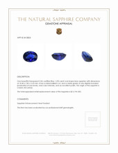 3.98 Ct. Blue Sapphire from Ceylon (Sri Lanka) Appraisal