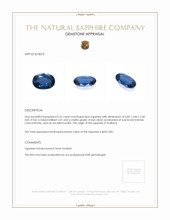 0.76 Ct. Blue Sapphire from Thailand Appraisal