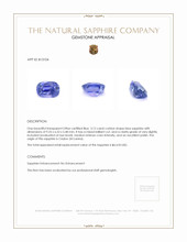 3.12 Ct. Blue Sapphire from Ceylon (Sri Lanka) Appraisal