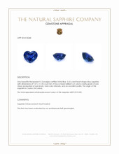 5.55 Ct. Blue Sapphire from Ceylon (Sri Lanka) Appraisal