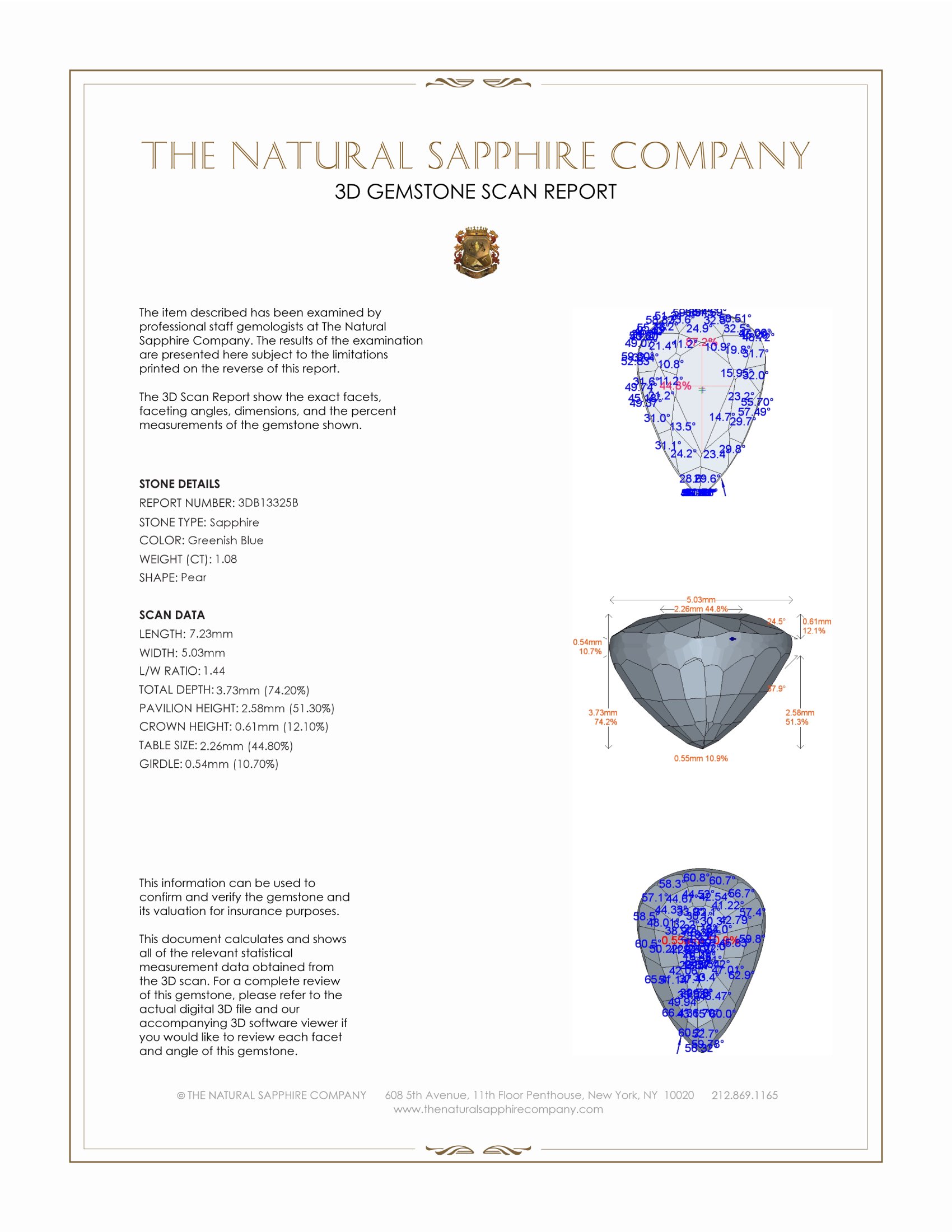 1.08 Ct. Greenish Blue Sapphire from Thailand