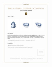 0.73 Ct. Blue Sapphire from Ceylon (Sri Lanka) Appraisal