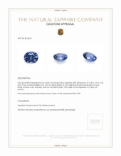 0.63 Ct. Blue Sapphire from Ceylon (Sri Lanka) Appraisal