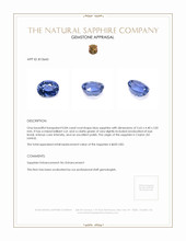 0.84 Ct. Blue Sapphire from Ceylon (Sri Lanka) Appraisal