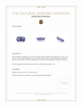 0.79 Ct. Purple Sapphire from Ceylon (Sri Lanka) Appraisal