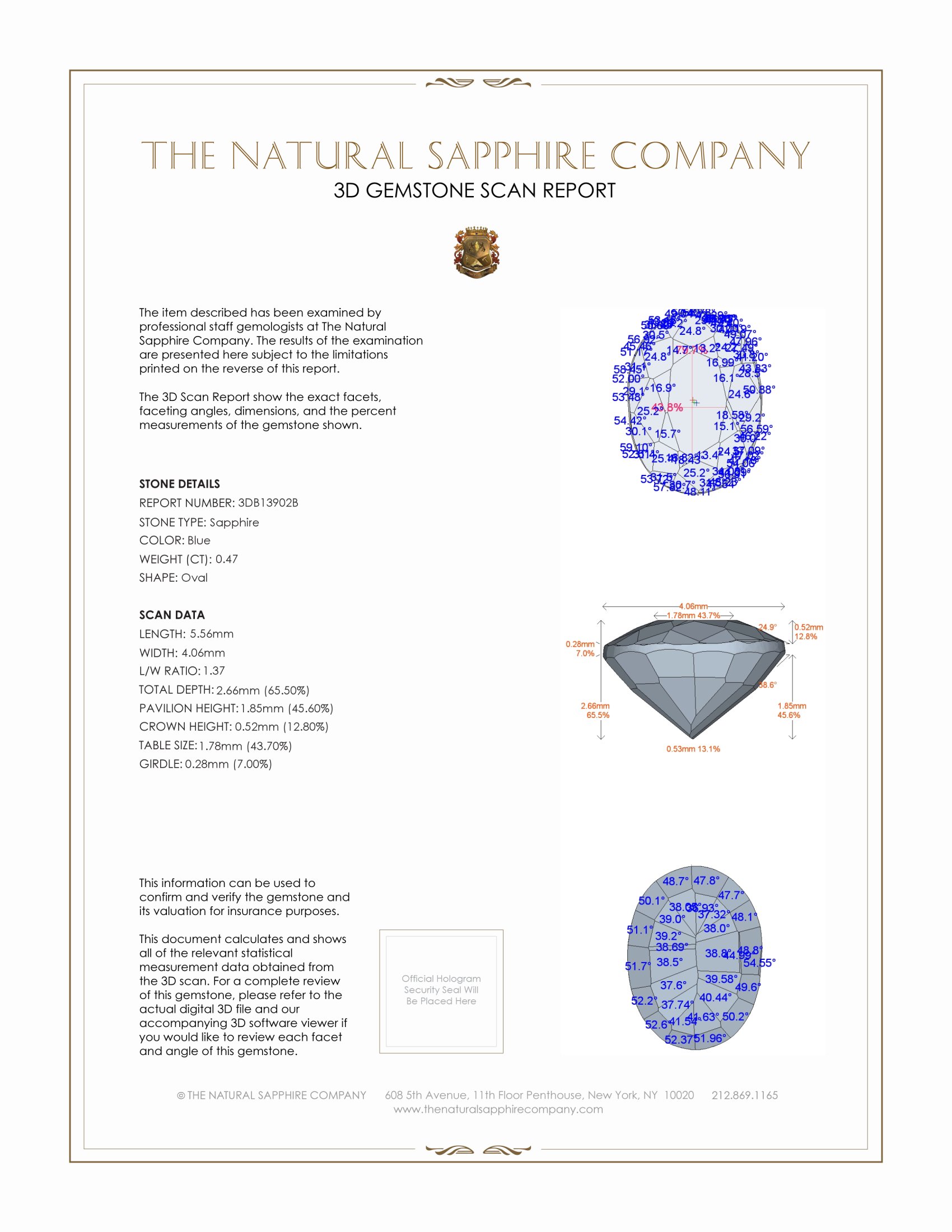 0.47 Ct. Blue Sapphire from Ceylon (Sri Lanka)