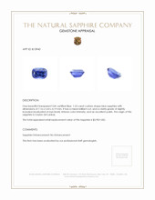 1.53 Ct. Blue Sapphire from Ceylon (Sri Lanka) Appraisal
