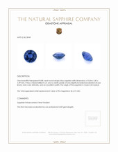 0.88 Ct. Blue Sapphire from Ceylon (Sri Lanka) Appraisal