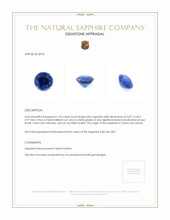 1.02 Ct. Blue Sapphire from Ceylon (Sri Lanka) Appraisal