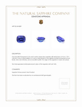 3.54 Ct. Blue Sapphire from Ceylon (Sri Lanka) Appraisal