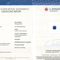 6.08 Ct. Blue Sapphire from Ceylon (Sri Lanka) Scan Report