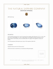 0.65 Ct. Blue Sapphire from Ceylon (Sri Lanka) Appraisal