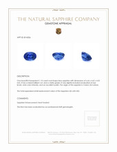 1.10 Ct. Blue Sapphire from Ceylon (Sri Lanka) Appraisal