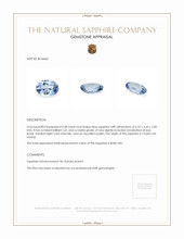 0.68 Ct. Blue Sapphire from Ceylon (Sri Lanka) Appraisal