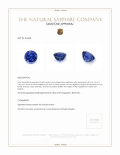 0.60 Ct. Blue Sapphire from Ceylon (Sri Lanka) Appraisal