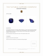 6.12 Ct. Blue Sapphire from Ceylon (Sri Lanka) Appraisal