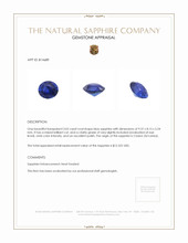 3.02 Ct. Blue Sapphire from Ceylon (Sri Lanka) Appraisal