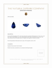 0.92 Ct. Blue Sapphire from Ceylon (Sri Lanka) Appraisal