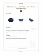 0.86 Ct. Sapphire from Thailand Appraisal